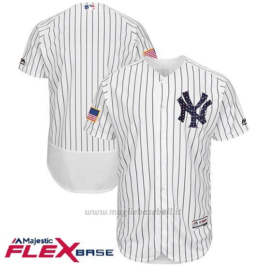 Maglia Baseball Uomo New York Yankees 2017 Estrellas y Rayas Bianco Flex Base